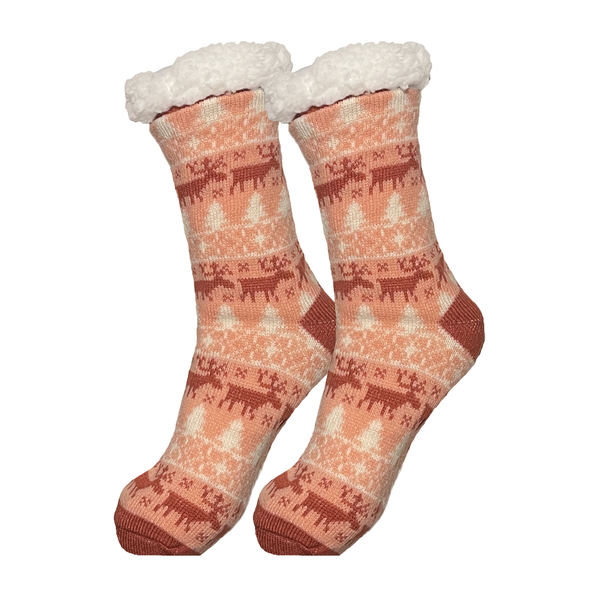 Pink Christmas Cozy Socks