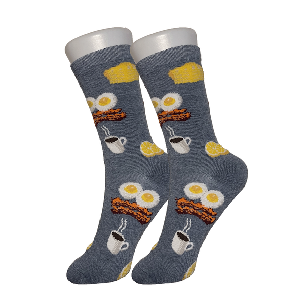 Grey Bacon and Egg Socks - Sock Bro 