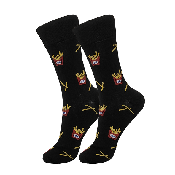 Womens Black Fries Socks