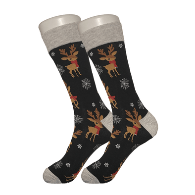Black Reindeer Christmas Socks