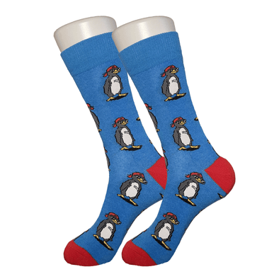Cool Blue Penguin Socks