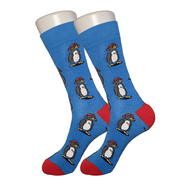 Cool Blue Penguin Socks