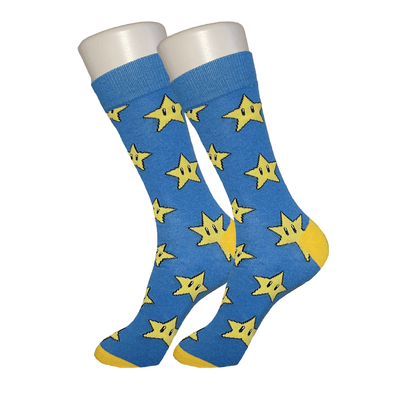 Blue Mario Star Socks