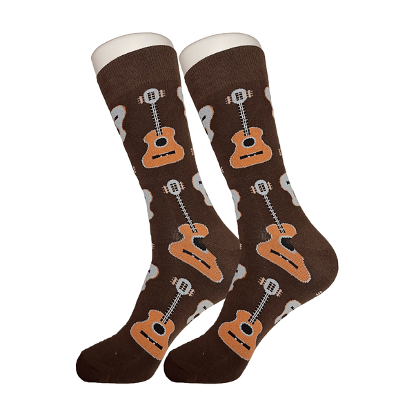 Brown Acoustic Guitar Socks - Sock Bro 