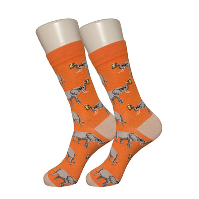 Orange Elephant Beer Socks