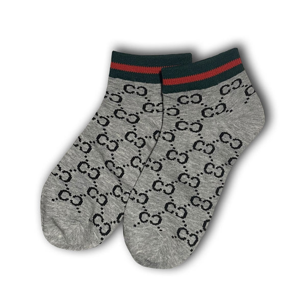 Grey Designer Ankle Socks