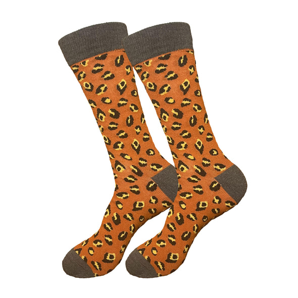 Orange Cheetah Print Socks