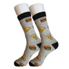 Grey Pizza and Burger Socks - Sock Bro 