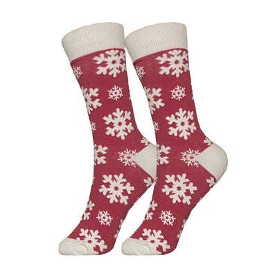 Red Snowflake Christmas Socks
