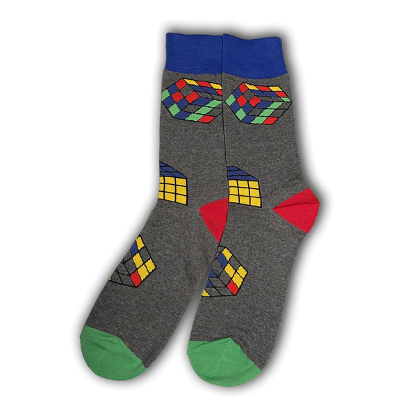 Grey Rubiks Cube Socks - Sock Bro 